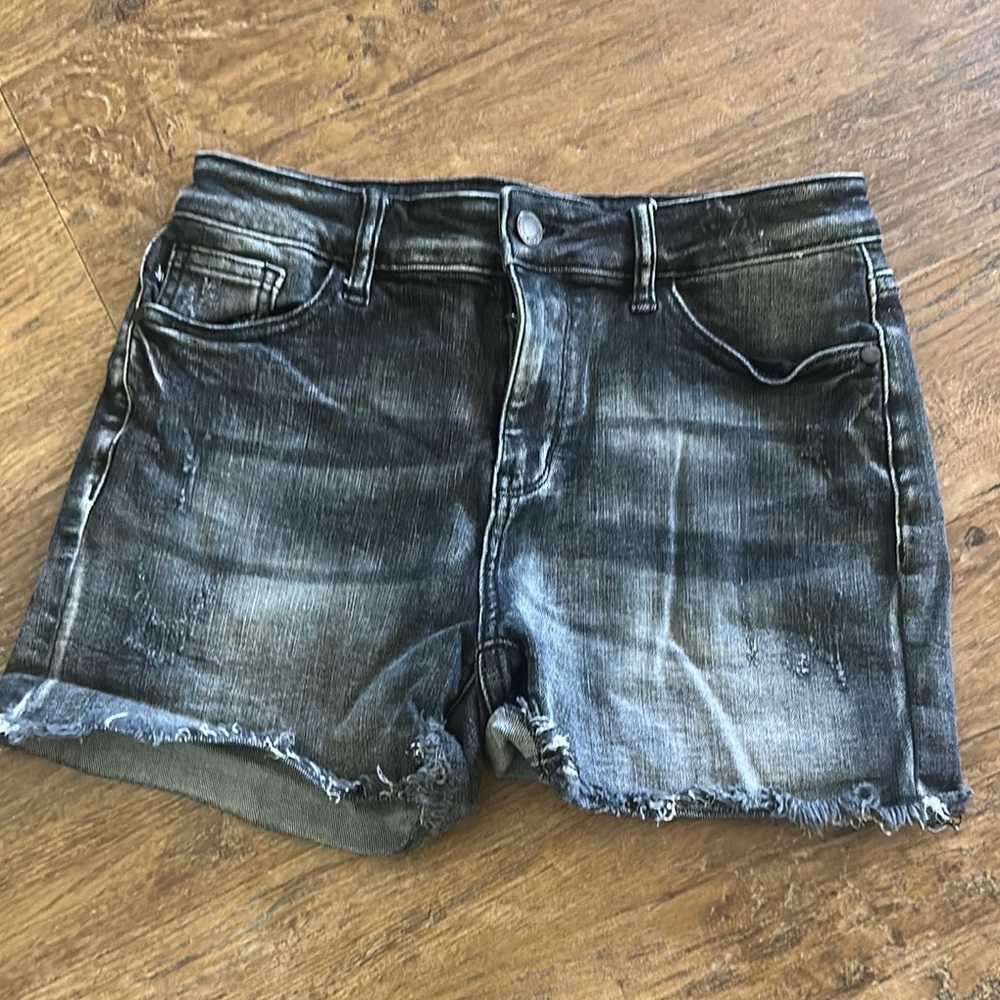 Judy Blue Black Jean Shorts Distressed Cut-Off Style